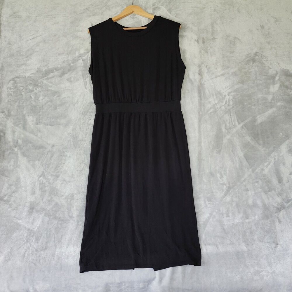 Athleta Black Midi Dress Cinch Waist